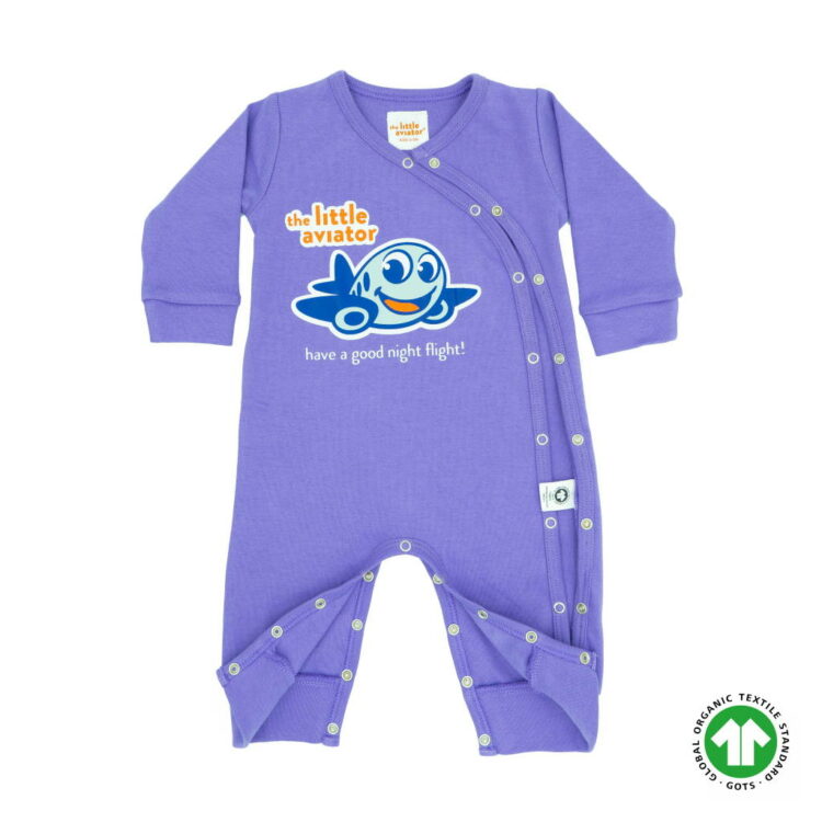 organic baby romper pajamas airplane print